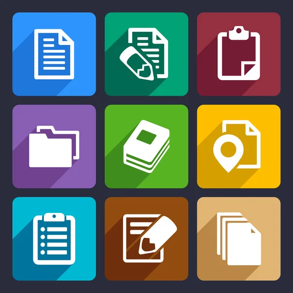 Documents and folders flat icons set 19 — Stock Vector