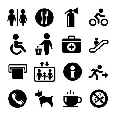 vektör Uluslararası hizmet işaretleri Icon set