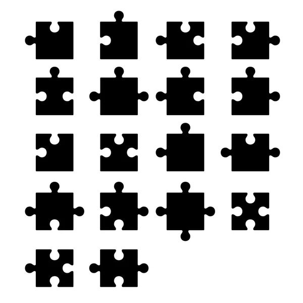 Jigsaw puzzle em branco peças construtor —  Vetores de Stock