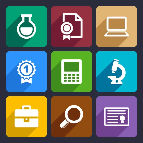 Schule und Bildung Flat Icons Set 26 — Stockvektor