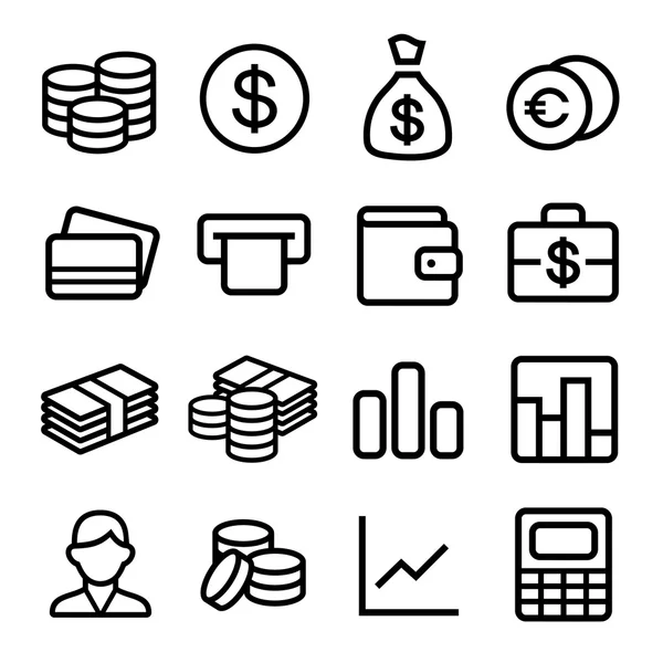 Dinero iOS 7 icono conjunto — Vector de stock