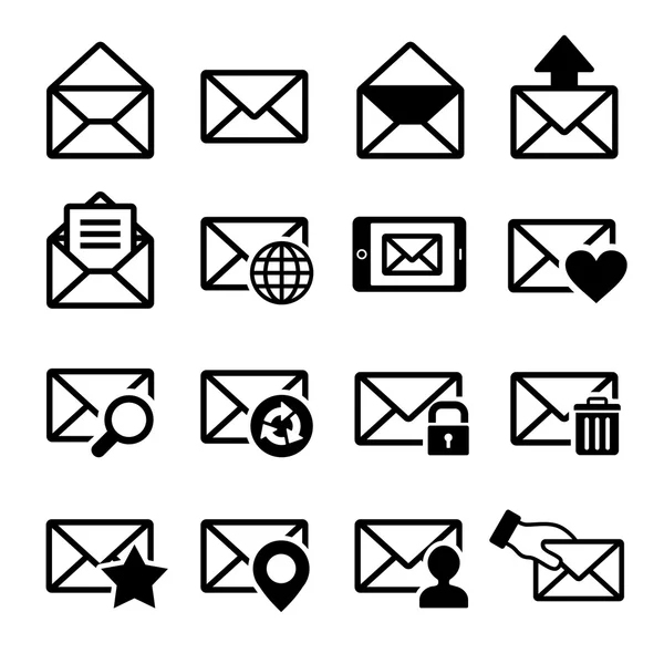 Mail-Icons gesetzt — Stockvektor