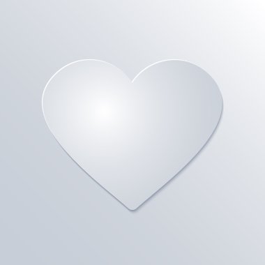 Sevgililer günü kağıt kalp beyaz zemin üzerine