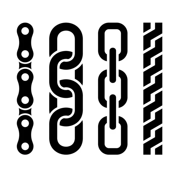 beyaz zemin üzerine metal zincir parçaları Icons set.