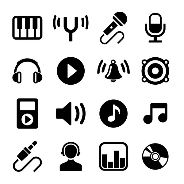 Set di icone musicali — Vettoriale Stock