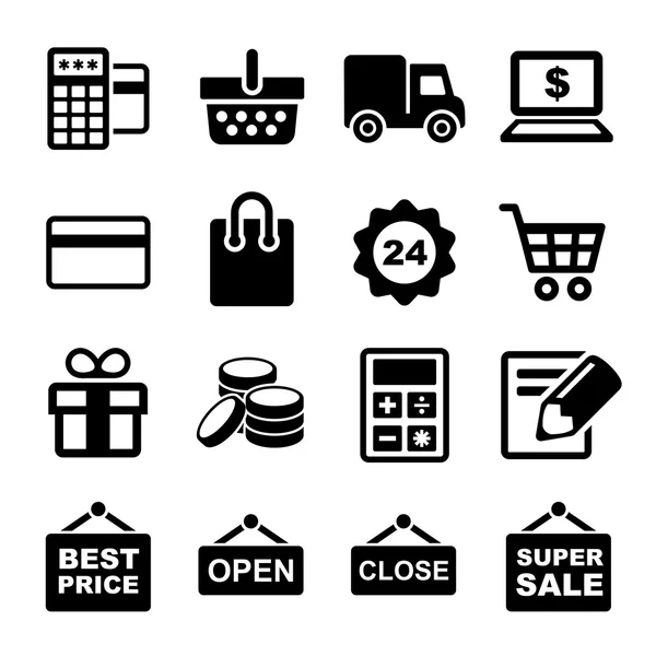 Shopping icons set — Stock Vector