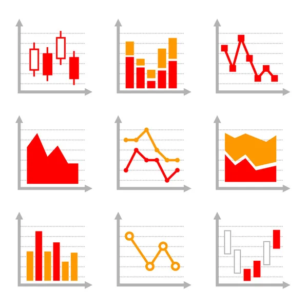 Üzleti infographic színes grafikonok és diagramok beállítása 1 — Stock Vector