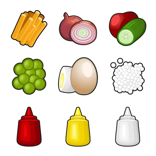 Food products icon set — Stock Vector