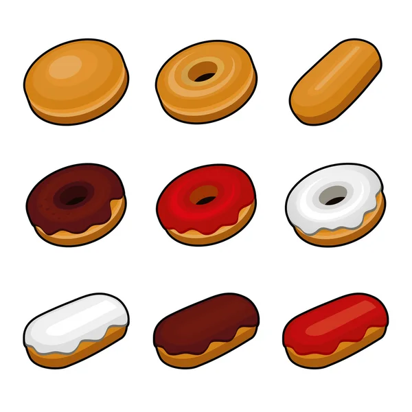 Bunte Donuts — Stockvektor