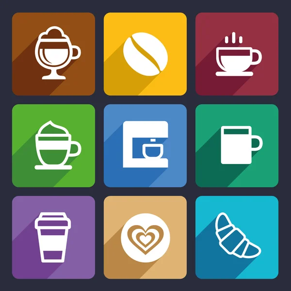 Coffee Flat Icons Set 44 — Stock Vector