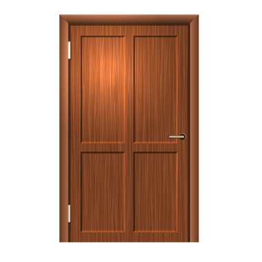 Realistic Wood door. Vector clipart