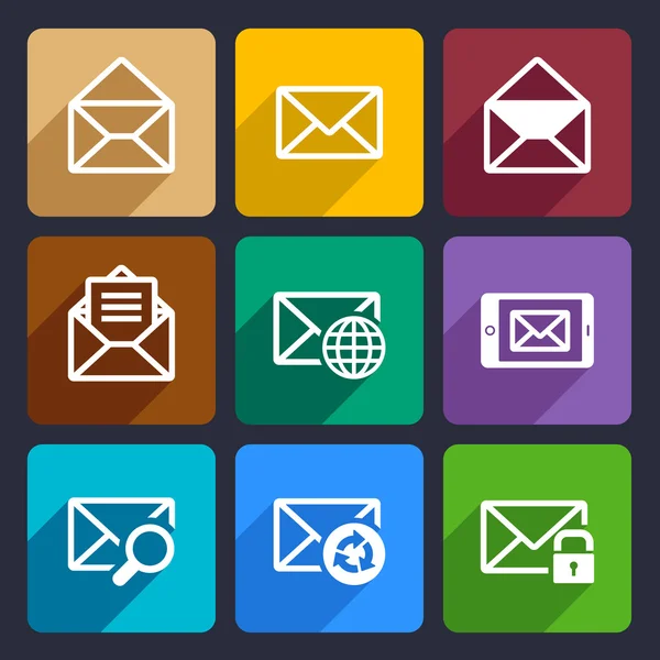 Mail  Flat Icons Set 47 — Stock Vector