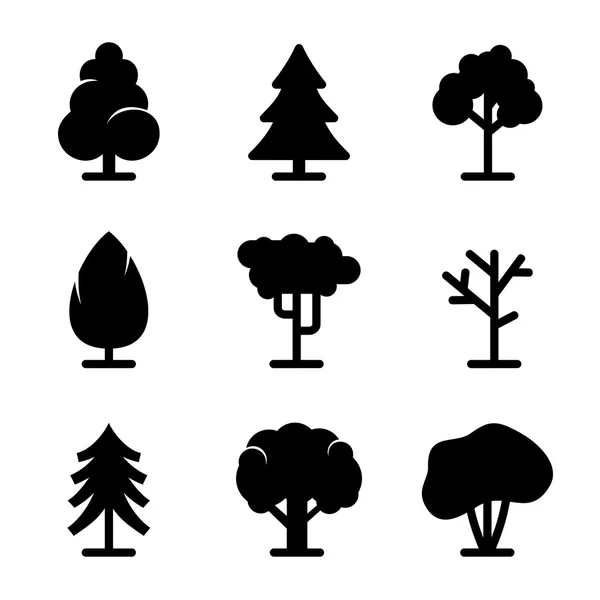 Tree icons set — Stock Vector