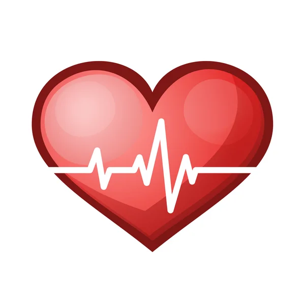 Heart beat rate icon, healthcare  vector illustration — Stock Vector