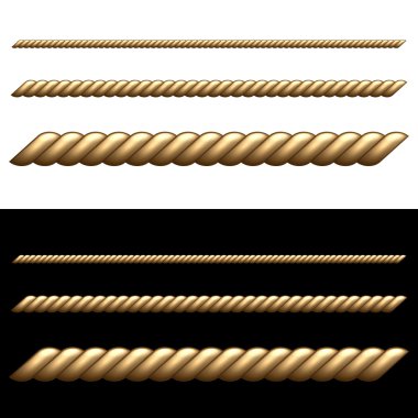 siyah ve beyaz arka plan üzerinde izole ipleri kümesi.