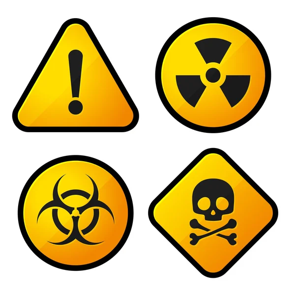 Danger Yellow Sign Icons Set — Stock Vector