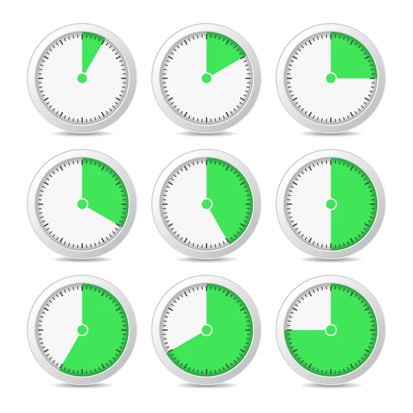 Icone del timer su sfondo bianco, illustrazione vettoriale — Vettoriale Stock