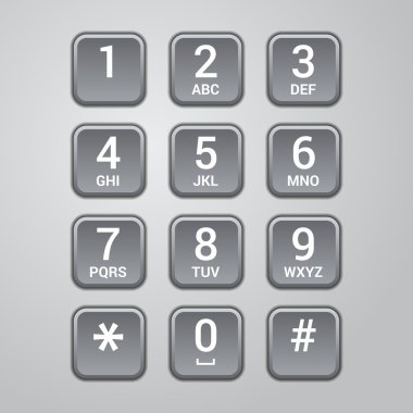 User interface keypad for phone. Vector