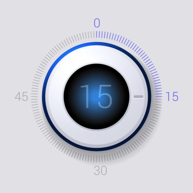 Elektronik dial timer 15 saniye. vektör
