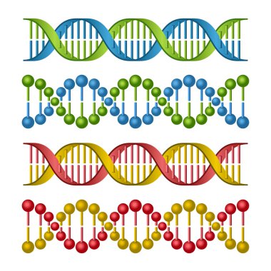 DNA molekülleri, bilim ve tıp tasarımı için ayarlayın. vektör