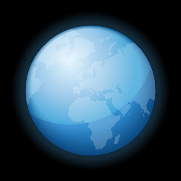 Globe Icon of the World em Black Background. Vetor — Vetor de Stock