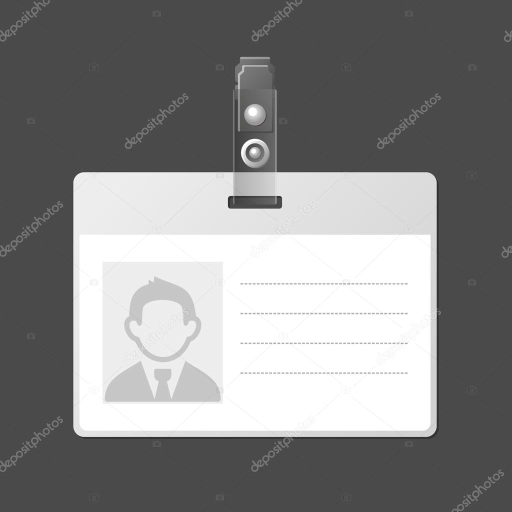 Blank Identification Card Badge ID Template. Vector
