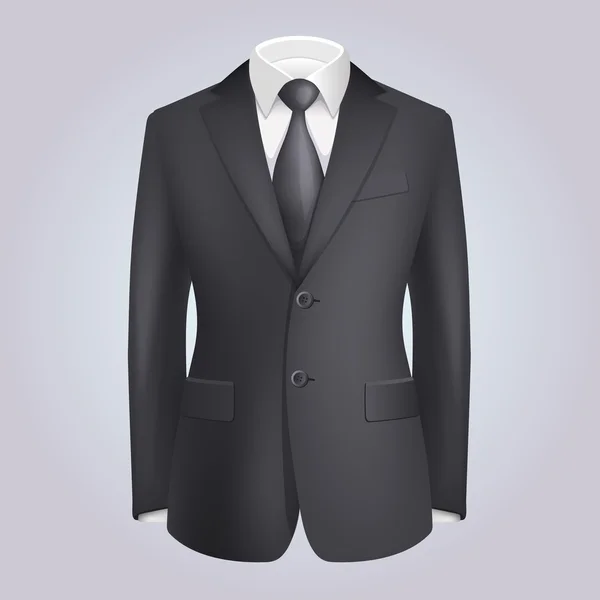 Ropa masculina Traje oscuro con corbata. Vector — Vector de stock