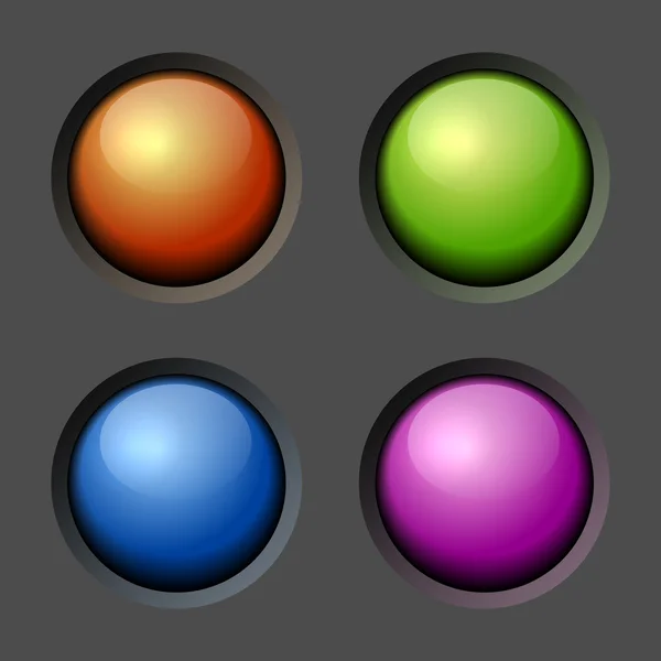 Tasarım öğeleri. renkli düğmeler ve ampuller. vektör — Stok Vektör
