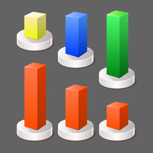 Infografía abstracta moderna de la carta 3d Elementos de color. Vector — Archivo Imágenes Vectoriales