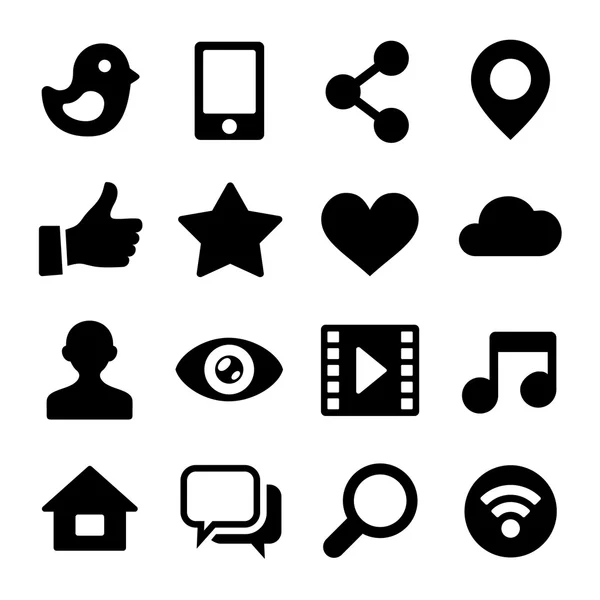 Communication Social Network Icons Set for Web. Vector — Stock Vector