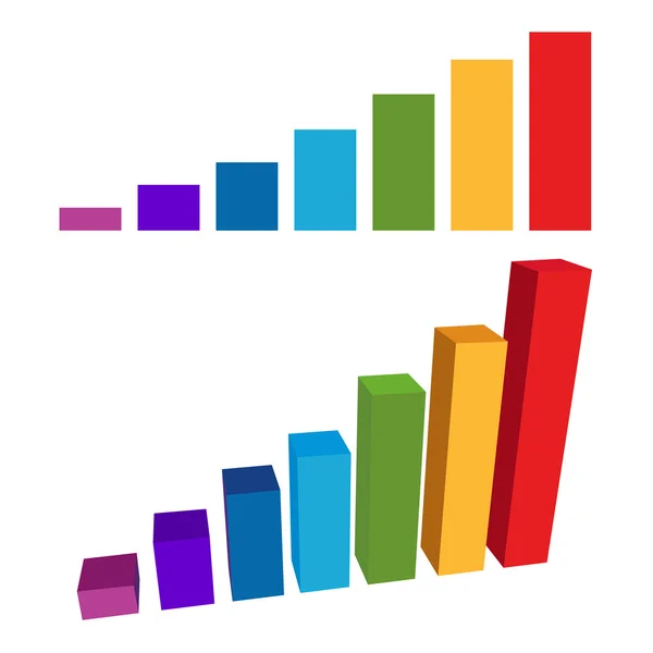 Lapos és 3d diagram szín diagramot. vektor — Stock Vector