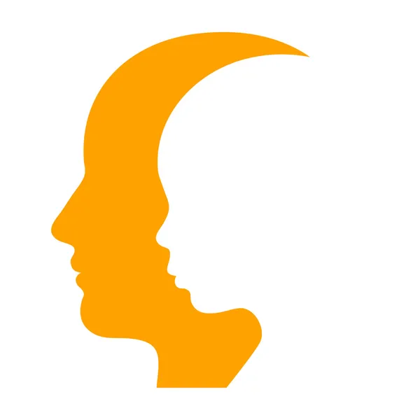 Man and Woman Face Profile Silhouette (engelsk). Vektor – stockvektor