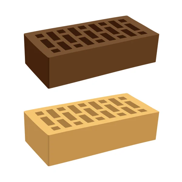Couleur Briques Icônes Set 2 - Jaune et brun. Vecteur — Image vectorielle
