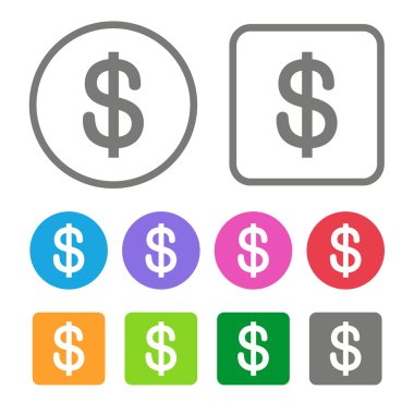 düz tasarım para simgesinin rengi ayarlayın. vektör