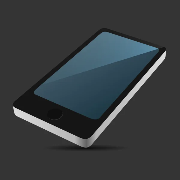 Smartphone 3d pictogram voor de weergave in vlakke stijl op donkere achtergrond. vector — Stockvector