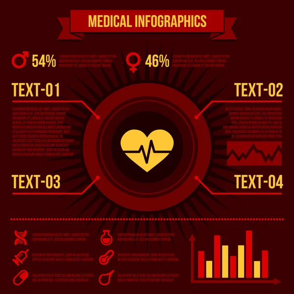 Conjunto de infografía médica — Archivo Imágenes Vectoriales