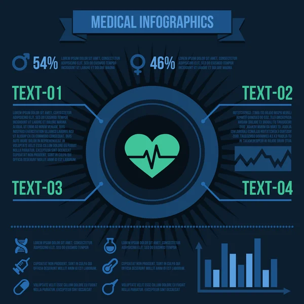 Conjunto de infografía médica — Vector de stock