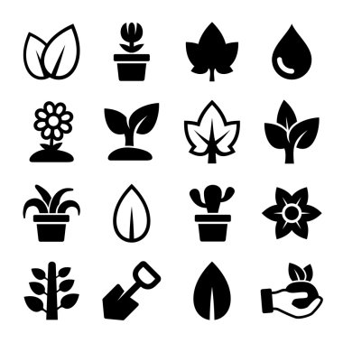 yaprak ve bitki Icons set