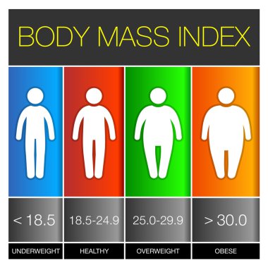 vücut kitle indeksi Infographic simgeler. vektör