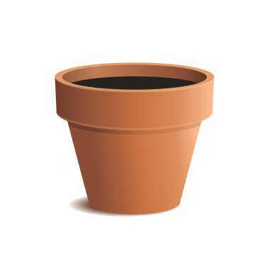 Flower Pot Isolated on White Background. Vector clipart