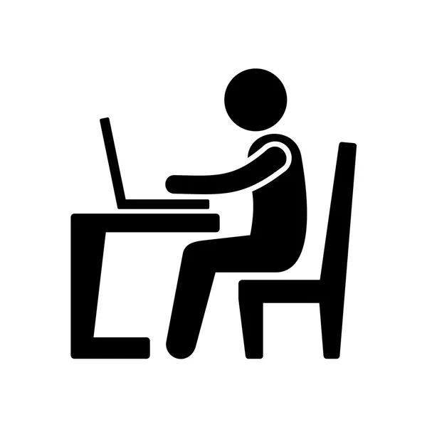 象形图商人在计算机上工作。矢量 图库矢量图片