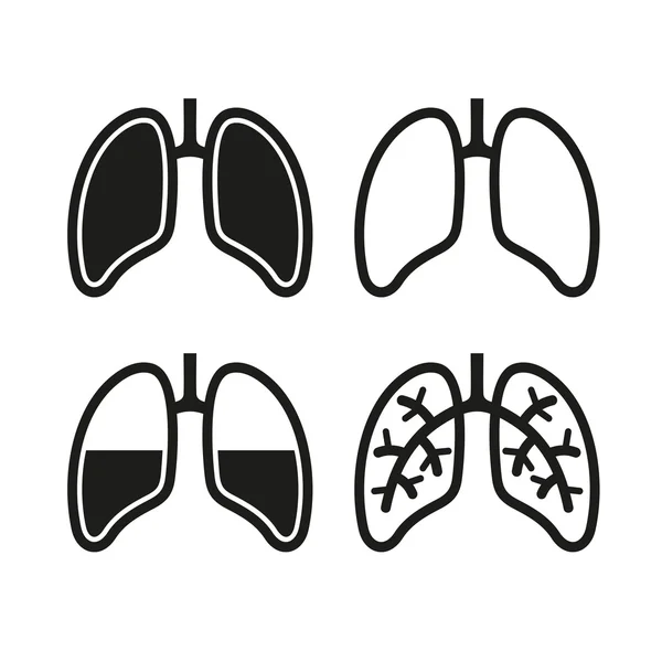 Set de iconos pulmonares humanos — Archivo Imágenes Vectoriales