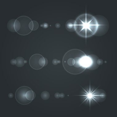 şeffaf arka plan ile lens flare set Paz. vektör
