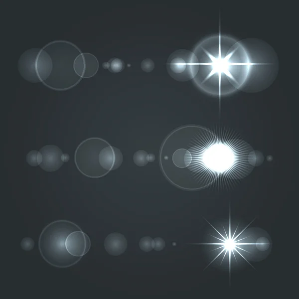 şeffaf arka plan ile lens flare set Paz. vektör