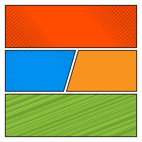 Comics Color поп-арт стиль пустой шаблон макета с точками шаблона вектор фона
