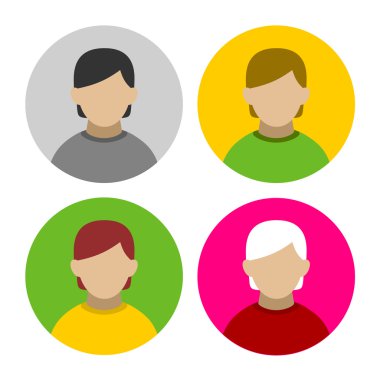 renkli işadamı userpics simgeler düz stil ayarlayın. vektör
