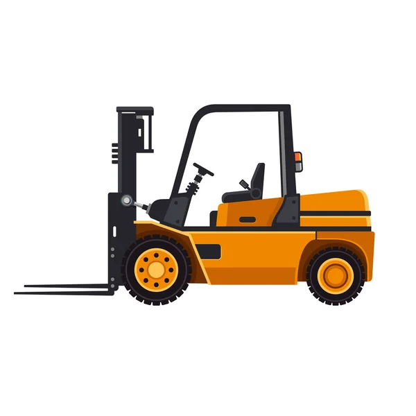 Yellow Forklift Loader Truck Isolated on White Background. Vector — Stock Vector