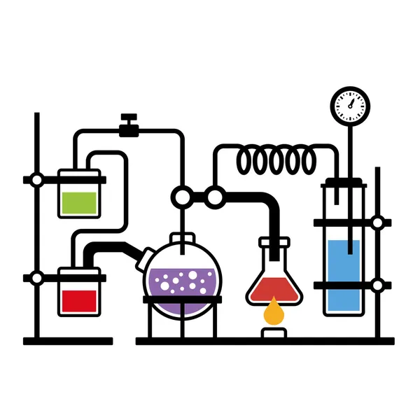 Laboratorio di Chimica Infografica — Vettoriale Stock