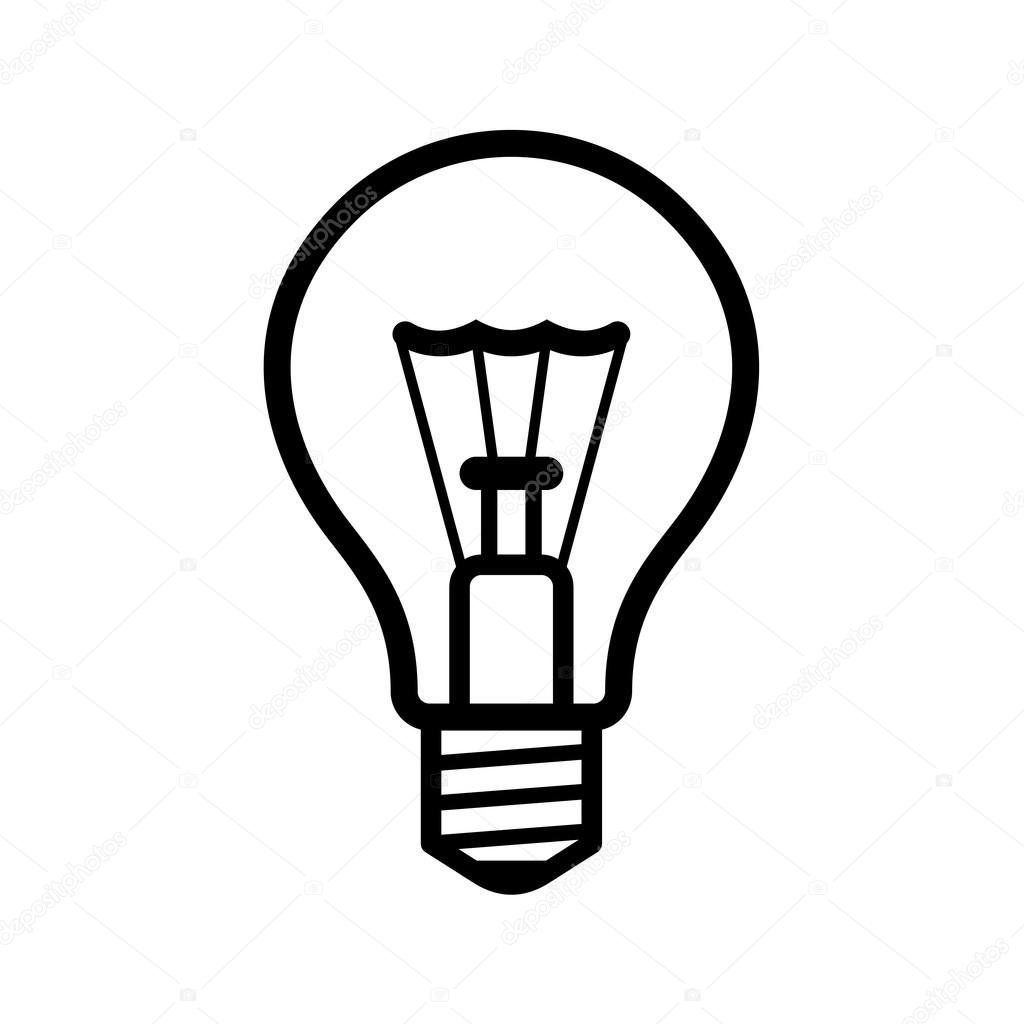 Light Bulb Icon on White Background. Vector