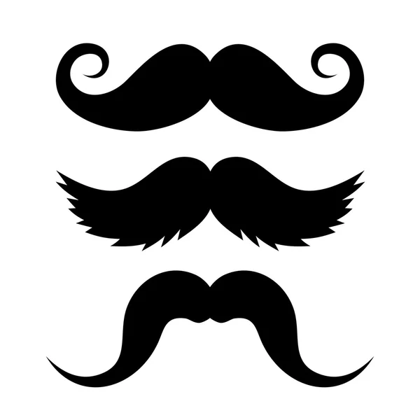 Conjunto de bigode no fundo branco. Vetor —  Vetores de Stock